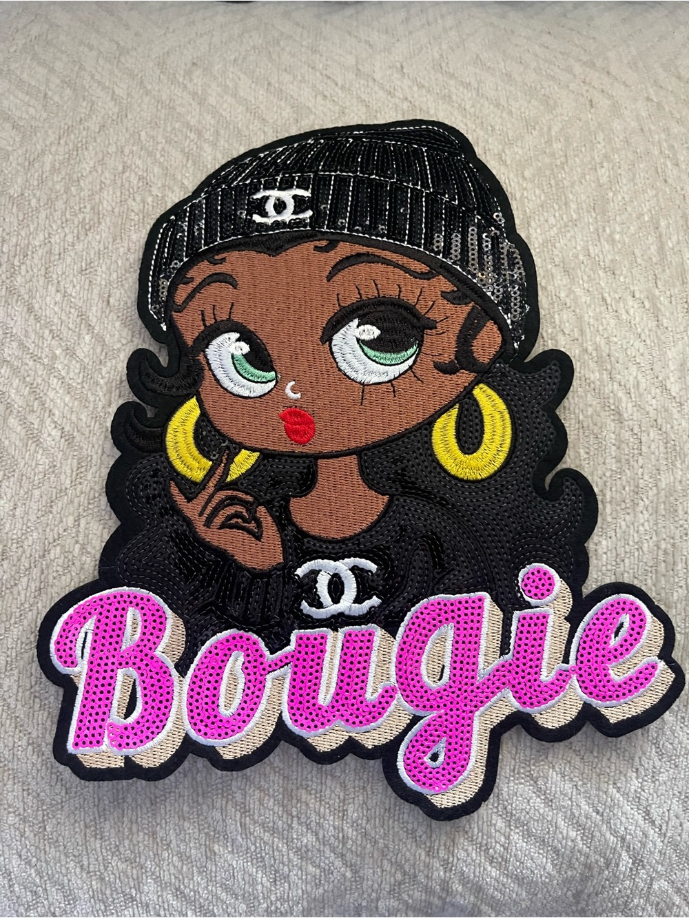 Large Betty CC iron on patch